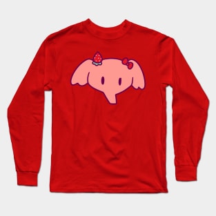 Strawberry Elephant Face Long Sleeve T-Shirt